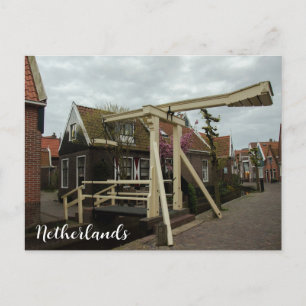 Houten oude brug in Volendam, Nederland Briefkaart
