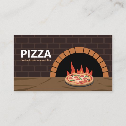 Houten oven - Pizza Visitekaartje (Voorkant)