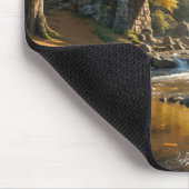 Houten overdekte brug in de herfst muismat (Hoek)