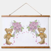 Houten Overdekte Wandtapijt Beer Bloemen Bloemen B Hangend Wandkleed (Voorkant)