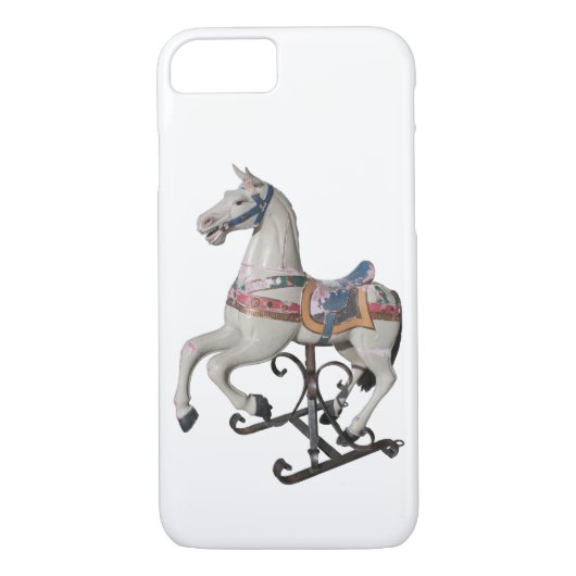 Houten Paard Antiek Carrousel iPhone Case (Achterkant)
