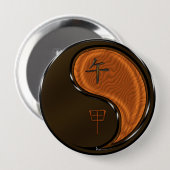 Houten Paard Ronde Button 4,0 Cm (Voorkant /achterkant)