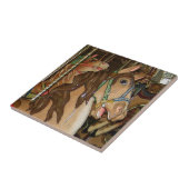 Houten paarden tegeltje (Zijkant)