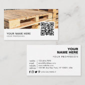 Houten Pallet Pickup Delivery Service QR-code Visitekaartje (Voorkant / Achterkant)