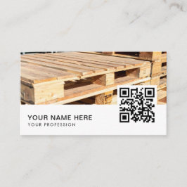 Houten Pallet Pickup Delivery Service QR-code Visitekaartje