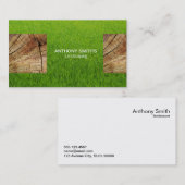 Houten Paneel en Gemaaid Gras Visitekaartje (Voorkant / Achterkant)