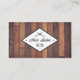 Houten Paneel Haarstylist Salon Visitekaartje