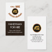 Houten paneel lachende Handyman gezicht timmerman Visitekaartje (Voorkant / Achterkant)