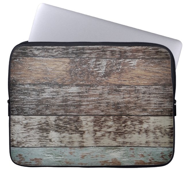 Houten paneel | Rustisch Laptop Sleeve (Voorkant)