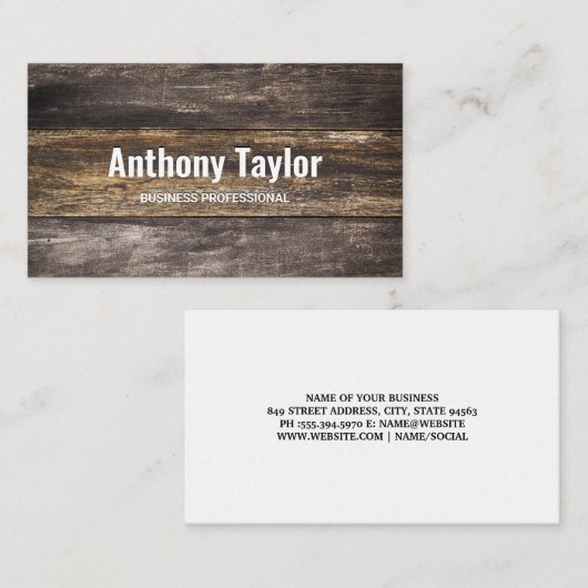 Houten Paneel Visitekaartje (Voorkant / Achterkant)