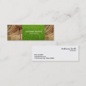 Houten panel en gesneden gras mini visitekaartje (Voorkant / Achterkant)