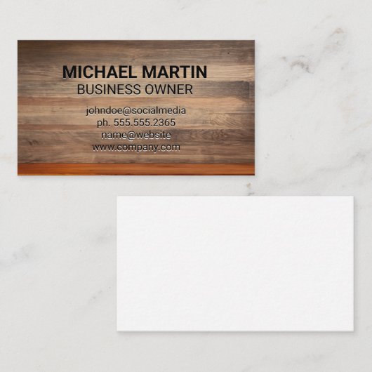 Houten panelen achtergrond | handwerkslieden visitekaartje (Voorkant / Achterkant)