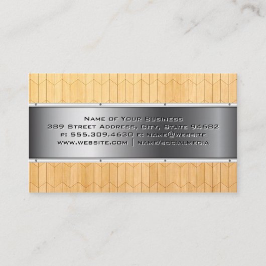 Houten panelen | Metallisch Visitekaartje (Achterkant)