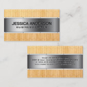 Houten panelen | Metallisch Visitekaartje (Voorkant / Achterkant)