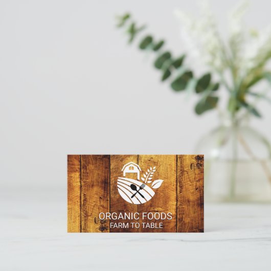 houten panelen | rustiek Boerderij-icoon Visitekaartje (Staand voorkant)