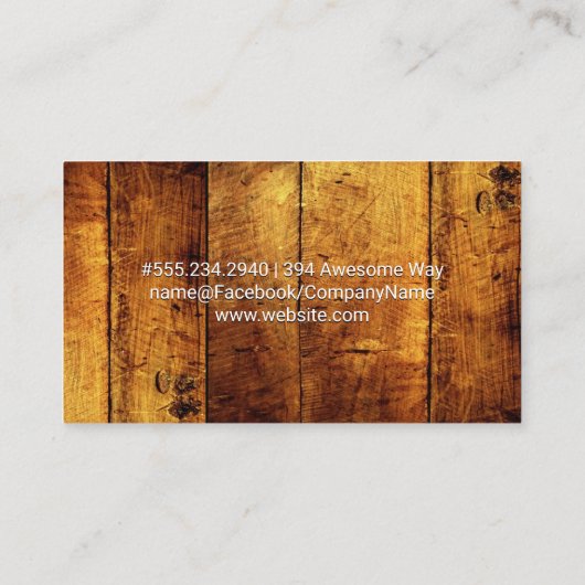 houten panelen | rustiek Boerderij-icoon Visitekaartje (Achterkant)