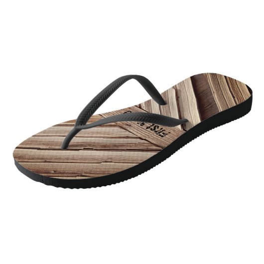 Houten panelen teenslippers (Schuin)