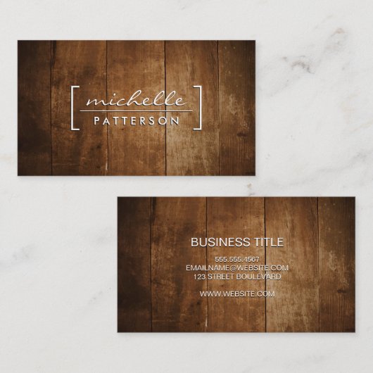 houten panelen visitekaartje (Voorkant / Achterkant)