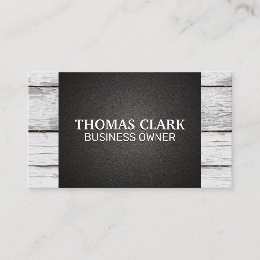 Houten panelen | Zwarte textuur Visitekaartje (Voorkant)