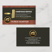 Houten Panels Gold Paint Brush Handyman Painter Visitekaartje (Voorkant / Achterkant)