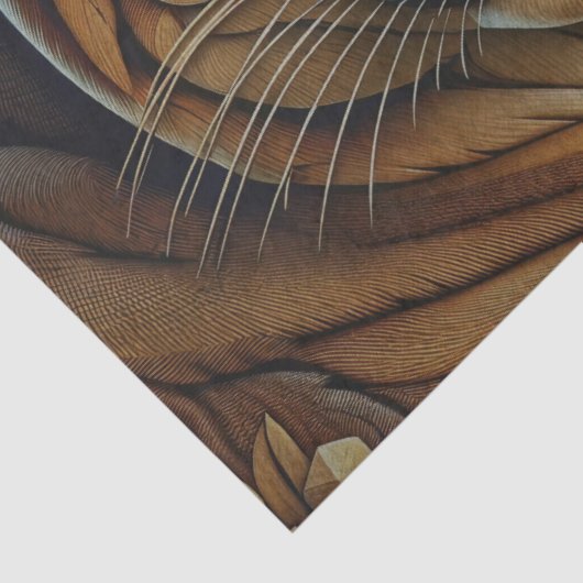 Houten Panther Decoupage Tissue Papier (Detail)