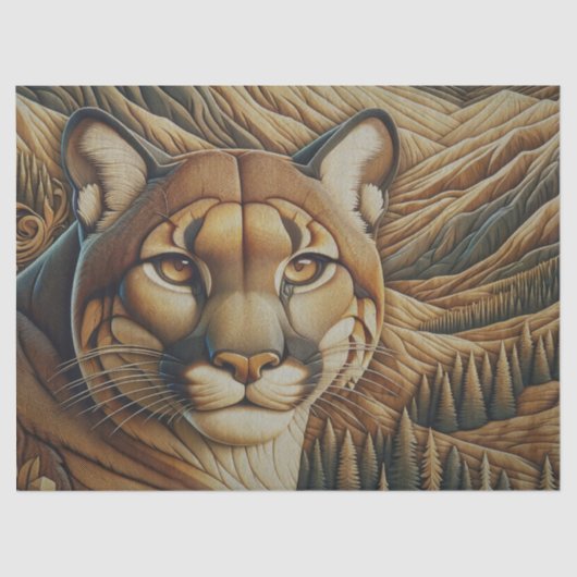 Houten Panther Decoupage Tissue Papier (Voorkant)