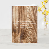 Houten Patroon Gepersonaliseerd 5e Bruiloft Jubile Kaart (Gele Bloem)
