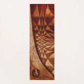 Houten patroon monogram yogamat (Voorkant)