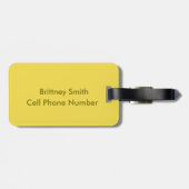 Houten piano met gele Rose Bagagelabel (Achterkant horizontaal)