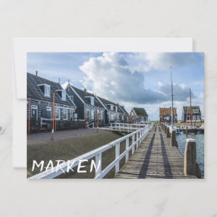 Houten pier in Marken, Nederland
