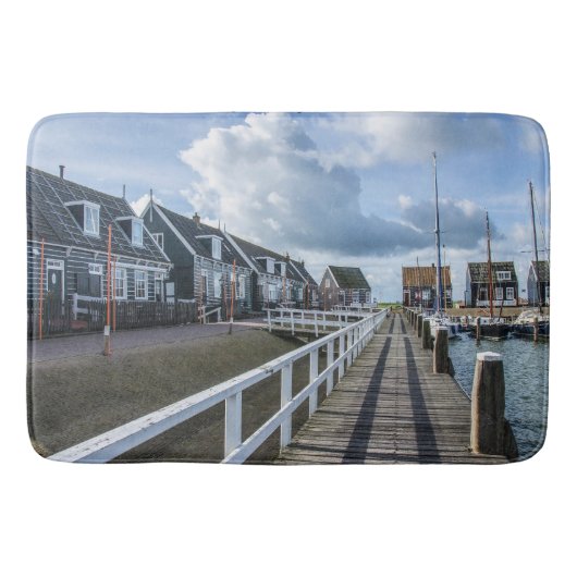 Houten pier in Marken, Nederland Badmat (Voorkant)