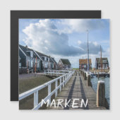 Houten pier in Marken, Nederland Magnet (Voorkant / Achterkant)