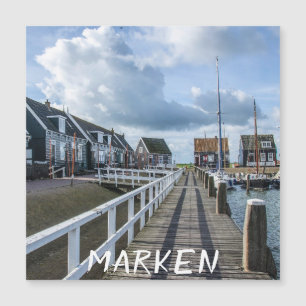 Houten pier in Marken, Nederland Magnet