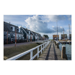 Houten pier in Marken, Nederland Perfect Poster