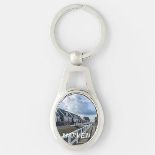 Houten pier in Marken, Nederland Sleutelhanger