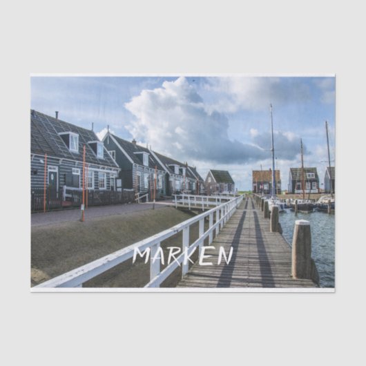 Houten pier in Marken, Nederland Tissuepapier (Voorkant)