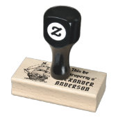 Houten piratenschip Personaliseer kunststempel Rubberstempel (Stempel)