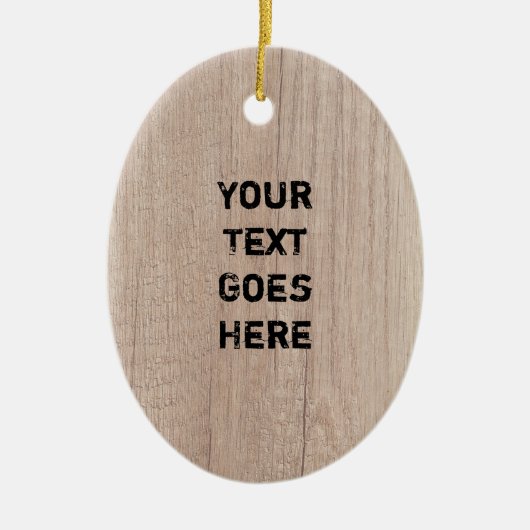 Houten Plank Bord Uitzicht Vervuild Tekst Sjabloon Keramisch Ornament (Voorkant)