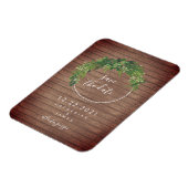 Houten Plank Geïnspireerd Botanisch Save The Date Magneet (Linkerzijde)