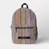 Houten plank pastel bedrukte rugzak (Voorkant)