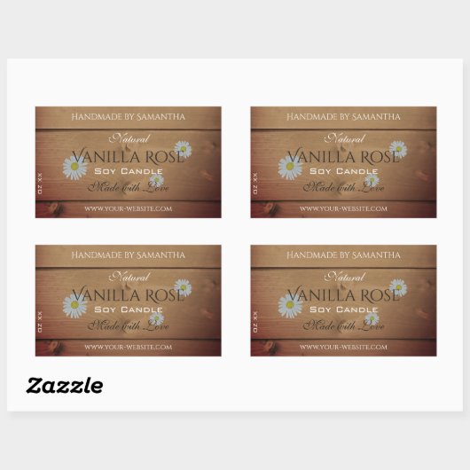 Houten plank Productverpakking Etiket Daisy Flower (Vel)