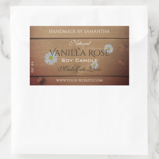 Houten plank Productverpakking Etiket Daisy Flower (Tas)