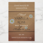 Houten plank Productverpakking Etiket Daisy Flower (Enkel label)