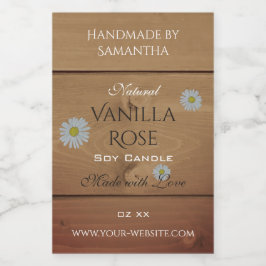 Houten plank Productverpakking Etiket Daisy Flower