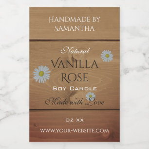 Houten plank Productverpakking Etiket Daisy Flower