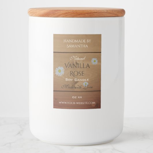 Houten plank Productverpakking Etiket Daisy Flower (Voorkant)