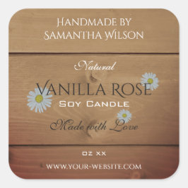 Houten plank Productverpakking Etiket Daisy Flower