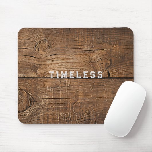 Houten Plank Rustieke Textuur Mousepad Muismat (Met muis)