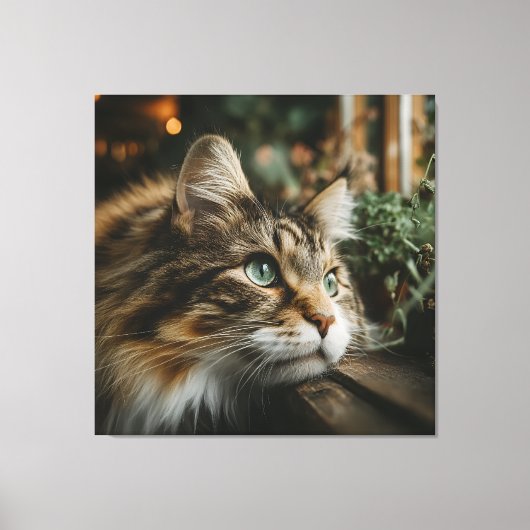 Houten Plank voor een Lapjeskat Canvas Afdruk (Voorkant)