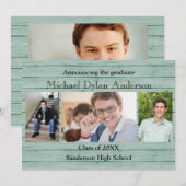 Houten planken Achtergrond - Afstuderen Aankondigi Aankondiging (Voorkant / Achterkant)